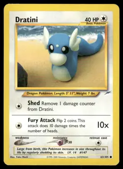 Pokemon Tcg Dratini #63 Pokemon Neo Destiny LP - Image 1