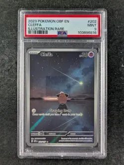 2023 Pokemon CLEFFA #202/197 Obsidian Flames Illustration Rare English PSA 9 - Image 1