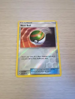 Pokemon Card Nest Ball Sun & Moon Reverse Holo 123/149 LP - Image 1