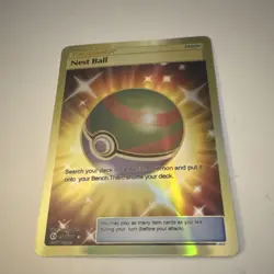 Pokemon TCG Nest Ball Secret Rare 158/149 SM Base Set Trainer Holo - Image 1