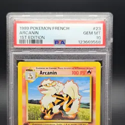 Pokemon Arcanine 1st Edition French Base Set 023/102 PSA 10 GEM Mint 1999 - Image 1