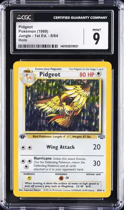 1999 POKEMON JUNGLE 1ST ED - HOLO #8 PIDGEOT CGC 9 - Image 1