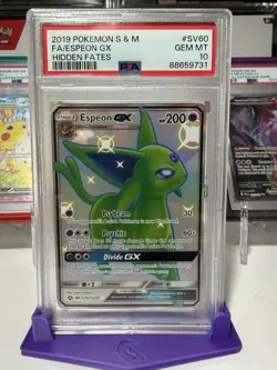Espeon GX SV60/SV94 Full Art Shiny Rare Pokemon 2019 Hidden Fates PSA 10 MINT - Image 1