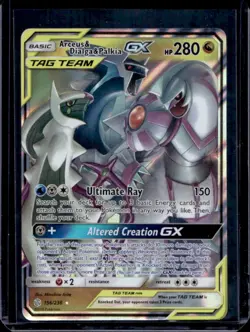 2019 Pokemon Sun Moon Cosmic Eclipse Arceus Dialga Palkia Tag Team Holo #156/236 - Image 1