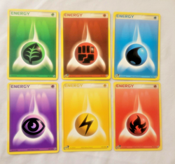 Pokemon e-Reader Energy 6 Lot Water, Fire, Grass, Fight, Lightning, Psychic (MP) - Image 1