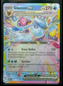 Pokemon GLACEON EX 026/131 Prismatic Evolutions ULTRA RARE 2025 HOLIDAY PROMO - Image 1