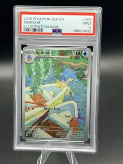 2025 POKEMON BLK EN-BLACK BOLT ILLUSTRATION RARE #102 SIMIPOUR PSA 9 - Image 1