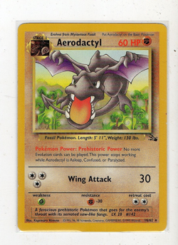 Pokemon TCG Fossil Aerodactyl Non Holo Rare #16/62 NM - Image 1