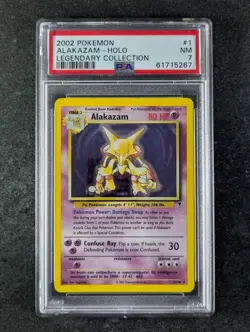 2002 Pokemon ALAKAZAM #1/110 Legendary Collection Cosmos Holo Rare PSA 7 - Image 1