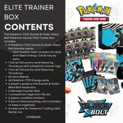 Black Bolt ETB – Pokemon Center Exclusive – Elite Trainer Box – Sealed - Image 3