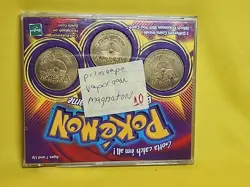1999 Pokemon Battling Coin Game 3 Coins Opened /case 10 - Image 1