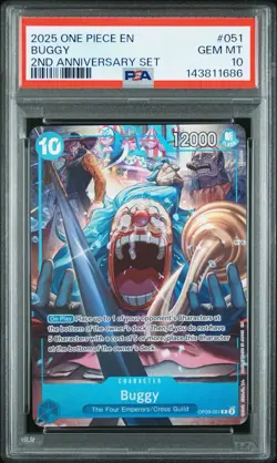 One Piece Buggy 2nd Anniversary Set OP09-051 English PSA 10 - Image 1