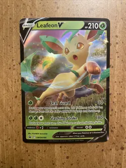Leafeon V SWSH194 Sword & Shield Black Star Promo Pokemon Card TCG Holo Foil Art - Image 1
