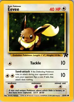 Eevee Common Team Rocket 55/82 - Pokemon Card - NM - Free Shipping - Image 1