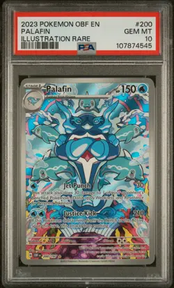2023 POKEMON OBF EN-OBSIDIAN FLAMES ILLUSTRATION RARE #200 PALAFIN PSA 10 - Image 1