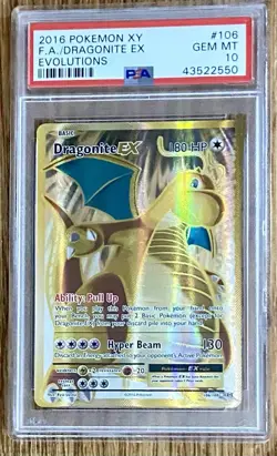 2016 Pokemon XY #106 F.A./Dragonite EX Evolutions PSA 10 - Image 1
