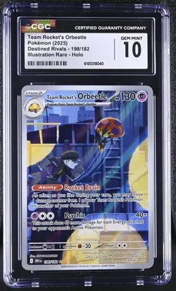 Team Rocket's Orbeetle *CGC 10* Illustration Rare *Destined Rivals* #198*Pokemon - Image 1