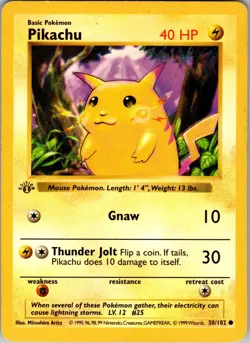 Pikachu 1st Edition Common Base Set (Shadowless) 058/102 LP - Pokemon TCG - Image 1