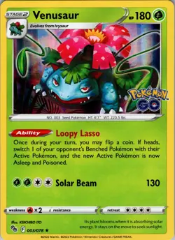 Venusaur Holo Rare Pokemon GO 003/078 NM - Pokemon TCG - Image 1