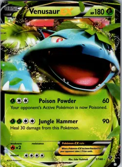 Venusaur EX Ultra Rare XY Base Set 1/146 NM - Pokemon TCG - Image 1