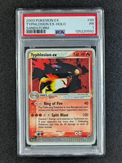 2003 Pokemon TYPHLOSION EX #99/100 Sandstorm Ultra Rare English PSA 1 - Image 1