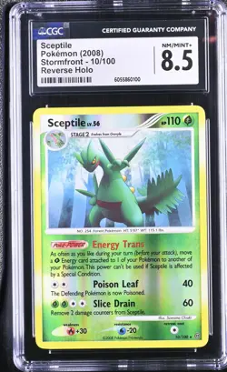 CGC 8.5 Sceptile 2008 Stormfront 10/100 Reverse Holo Pokemon Card - Image 1