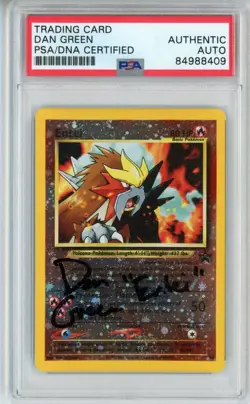 PSA Signed Dan Green Pokemon TCG Entei Wizards Black Star Promos 34 Holo Promo - Image 1