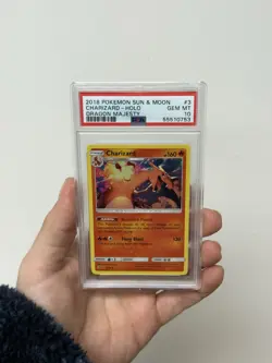 2018 Pokemon Sun & Moon Charizard Holo #3 Dragon Majesty PSA 10 - Image 3