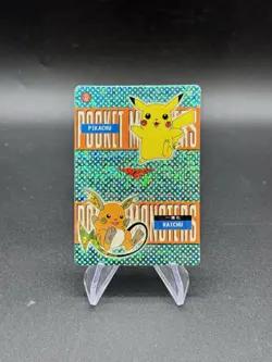 Pikachu Raichu Holo Pokemon Vintage Pocket Monster Vending Prism Sticker 592 - Image 1