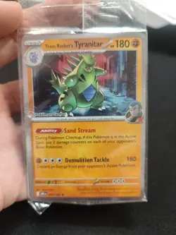 Team Rocket's Tyranitar DMG (Pokemon Center Exclusive) 096/182 Promo - SEALED - Image 1