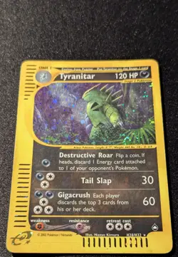 Pokemon AQUAPOLIS - #H28/H32 Tyranitar - Holo - ENG - DOUBLE SWIRL - HP - Image 4