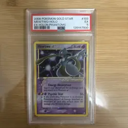 2006 POKEMON EX HOLON PHANTOMS GOLD STAR #103 MEWTWO-HOLO PSA 5 - Image 1