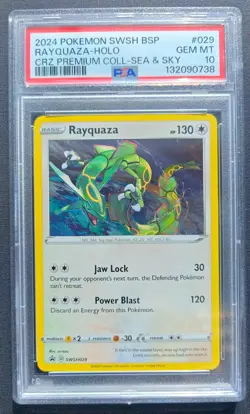 Pokemon Rayquaza SWSH029 Black Star Promo Cosmo Holo PSA 10 Fart Swirl 2nd Swirl - Image 2