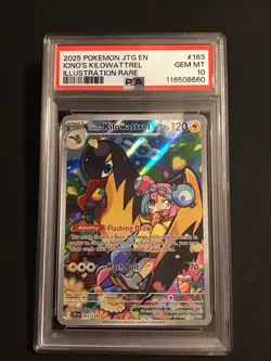 2025 Pokemon Journey Together Iono's Kilowattrel #163 Illustration Rare PSA 10 - Image 1