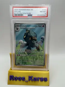 2025 POKEMON BLK EN-BLACK BOLT ILLUSTRATION RARE #123 GOLURK PSA 8 - Image 1