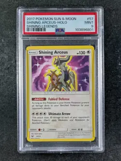 2017 Pokemon SHINING ARCEUS #57/73 Shining Legends Holo Rare English PSA 9 - Image 1