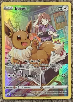 Eevee TG11/TG30 Swsh09: Brilliant Stars Trainer Pokemon HOLO (2) Full ART- CUTE - Image 1