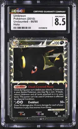 CGC 8.5 Umbreon 2010 Undaunted 86/90 Holo Pokemon Card - Image 1