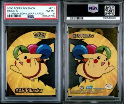 PSA 8 NM-MT Topps Pikachu Clear Card PC1 Pokemon 2000 TV Animation - Image 3