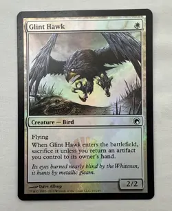 Glint Hawk x1 *FOIL* MTG Scars of Mirrodin 1x Magic Very Good Light Play - Image 1