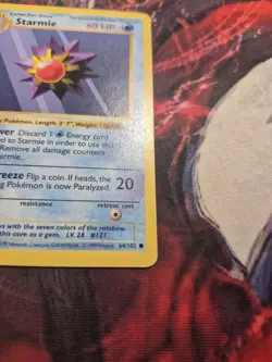Pokemon Card - Starmie Base Set (Shadowless) 64/102 Common 1st Edition MP - Image 2