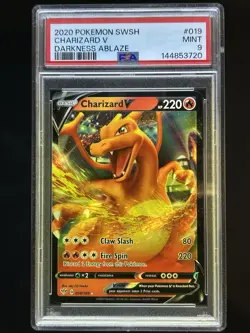 2020 Pokemon Charizard V 019/189 Full Art Darkness Ablaze PSA 9 - Image 1
