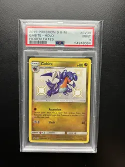 Gabite Shiny Holo PSA 9 2019 Hidden Fates #SV39 Pokemon Card - Image 1