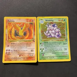 Pokemon TCG Moltres Fossil Holo Card 12/62 Nidoking 11/30 Base Set 2 - Image 1