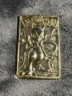 1999 Pokemon 23K Gold Plated Trading Card Only Mewtwo Vintage - Image 1