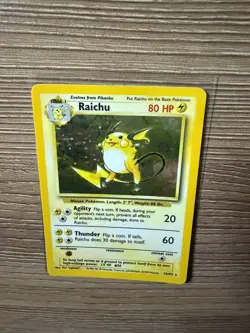 Pokemon TCG Raichu Base Set 2 16/130 Holo Unlimited Holo Rare WOTC SWIRL - Image 2