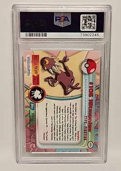 Hitmonlee #106 Pokemon 2000 Topps TV Animation Series 2 Foil PSA Graded 8 NM MT - Image 4