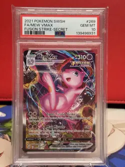 Mew VMAX 269/264 Pokemon Fusion Strike Sword & Shield Alternate Art PSA 10 GM MT - Image 1