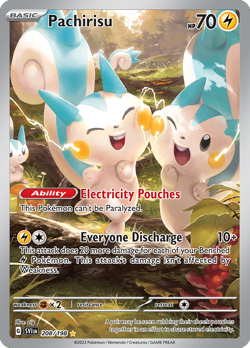 Pachirisu 208/198 Illustration Rare Scarlet & Violet Pokemon NM/M - Image 4