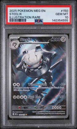 2025 POKEMON MEG EN-MEGA EVOLUTION ILLUSTRATION RARE #150 STEELIX PSA 10 - Image 1
